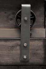 Rustic Barn Door Hardware and Beadboard Casefronts Create a Cozy, But Contemporary Farmhouse Appeal