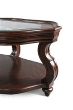Elegantly Curved Legs with Beveled Mouldings and Clear, Tempered Glass Tops