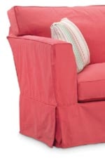 The slipcover is tailored to fit the frame style.