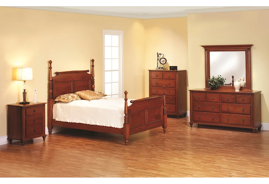 Fur Elise Queen Rolling Pin Bed Bedroom Group by Millcraft at Saugerties Furniture Mart