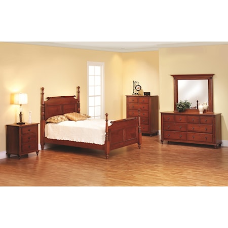 King Rolling Pin Bed Bedroom Group