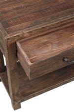 Modus International Craster   Reclaimed Wood Square Side Table in Smoky Taupe