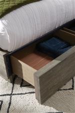 Modus International Herringbone Contemporary King Storage Bed with Large Footboard Drawer