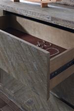 Modus International Herringbone Contemporary Extension Table in Rustic Latte