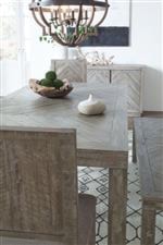 Modus International Herringbone Contemporary Dining Table in Rustic Latte Finish