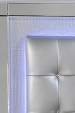 Upholstered Headboard with Tufting and LED Lighting