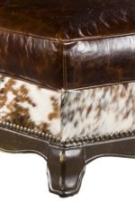 Fine Fabric Upholstery with Exposed Wood Legs and Nail Head Trim, Blend Together, Creating an Eclectic Pallet of Nature Themed Elegance