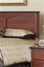 Scalloped Panel Headboard with Round Pilasters & Decorative Metal Accents
