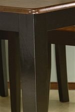 Smooth Rounded Top Edges and Square Legs