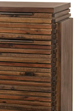 Some Pieces Feature Grooved, Log-Like Panel Designs