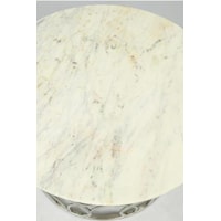 White marble tops add a timeless feel