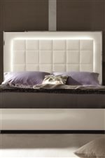 The Upholstered Bed is Available with LED Lighting or Footboard Storage, Adding Convenience to High Fashion