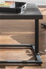 Modern Cantilever Metal Bases with Wire Brushed Ash Veneer Table Tops