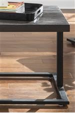 Modern Cantilever Metal Bases with Wire Brushed Ash Veneer Table Tops