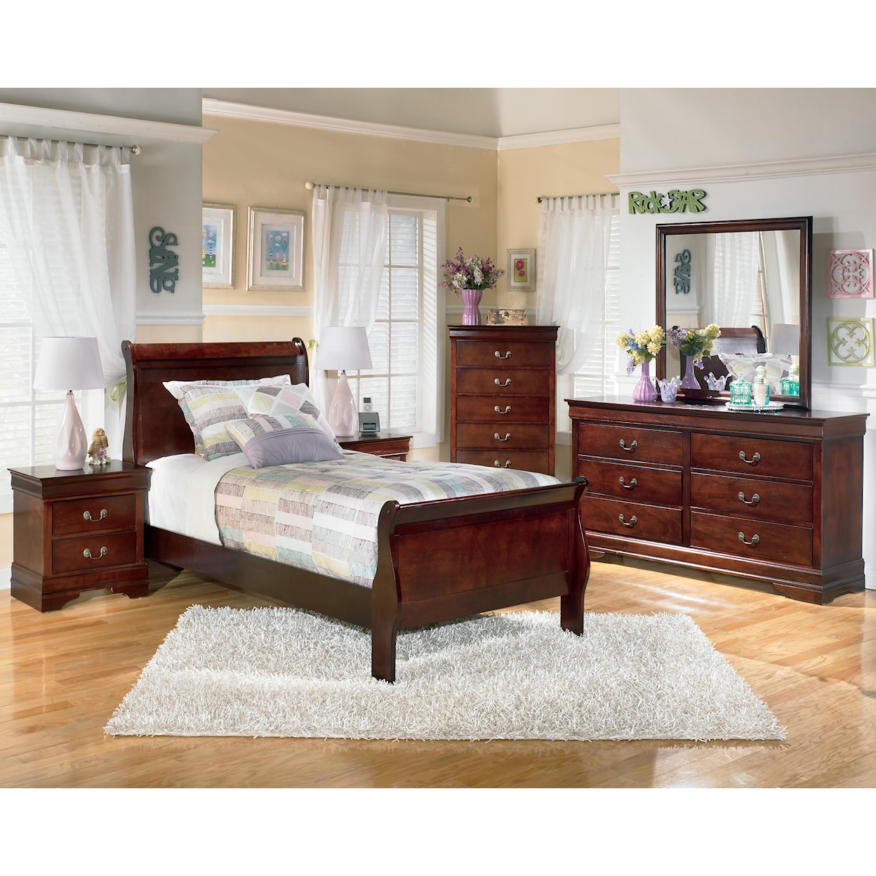 Ashley Furniture Signature Design Alisdair 5 Piece Twin Bedroom Group
