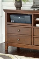 Pull-Out Tray on Home Office Cabinet