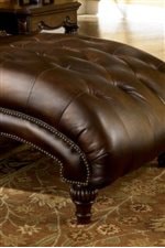 Sloped, Button-Tufted Chaise Seat with Nailhead Trim