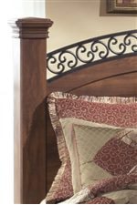 Square Sturdy Posts and Fretwork Detail of Poster Headboard