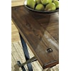 Plank Look Pine Table Top with Industrial Style Rivets