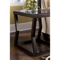 Wood Top End Table with Angled Legs