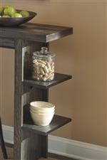 Two Shelves on Each Table Pedestal