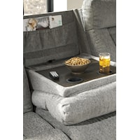 Drop down table, storage pouch, and cup holders