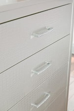 Faux Jewel Drawer Pulls and Embossed Texture Panels