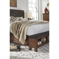 Bed with Upholstered Bench Footboard and Upholstered Side Rails