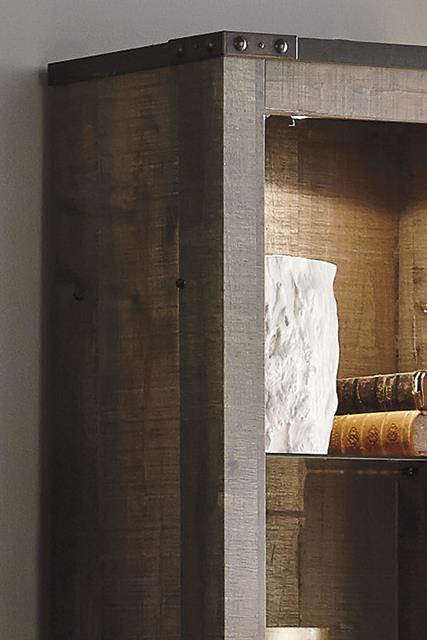 Signature Design by Ashley Trinell Large TV Stand w/ Fireplace & 2 Tall Piers