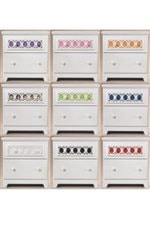 Customizable Color Panels on Beds and Top Drawers - 9 Options for Behind Egg-and-Dart Lattice (Clear Insert Optional)