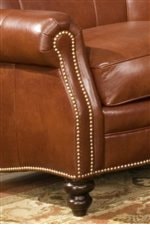 Rolled Arms, Nailhead Trim, and Turned Feet