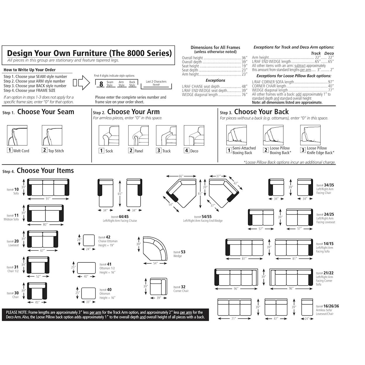 Smith Brothers Build Your Own 8000 Series Stationary Living Room Group
