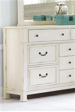 Square Legs with Block Feet and Raised Bead Drawer Fronts