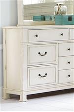 Square Legs with Block Feet and Raised Bead Drawer Fronts