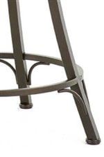 Stools Feature Splayed Legs Connected by Circular Stretchers and Curved Reinforcements