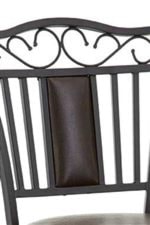 Slatted Metal Seat Backs with Leather Panel and Shaped Design