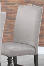 Seating Comes in Taupe Upholstery with Silver-Color Nailheads