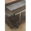 Louvered metal detail adds a fresh industrial twist to these casual tables 