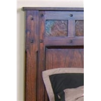 Headboard Stone and Metal Accents