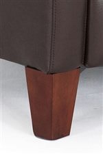 Tapered Block Legs in a Warm Cherry Color