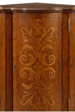 Floral Inlaid Corner Cabinet Door