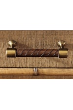 Leather-Wrapped Drawer Pulls with Antique Brass Accents