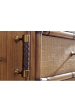 Leather-Wrapped Door Pulls with Antique Brass Accents