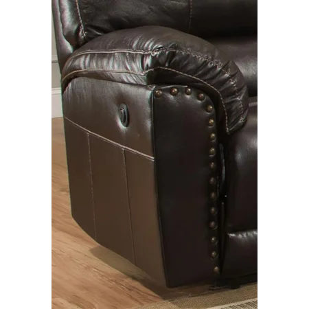 Transitional Reclining Console Loveseat
