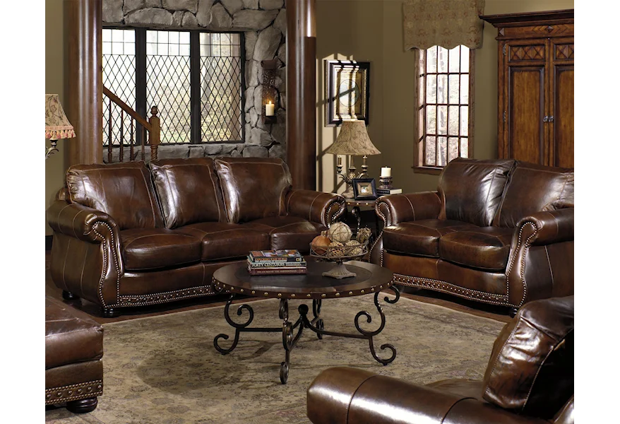 8755 Stationary Living Room Group by USA Premium Leather at Dream Home Interiors