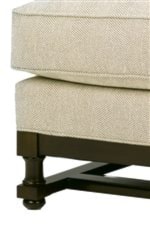 Welted Seat Cushions and Exposed Wood Base with Center Stretcher