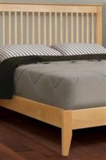 Vertical Slat Headboard and Low Profile Footboard Add Contemporary Style to Otherwise Casual Design