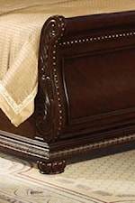 Sleigh Bed with Bun Feet