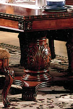 Elegant Carved Table Edge And Leafy Pedestal