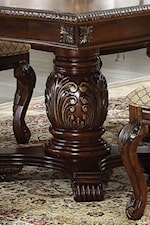 Acme Furniture Chateau De Ville Traditional Round Dining Table with 1 Table Leaf